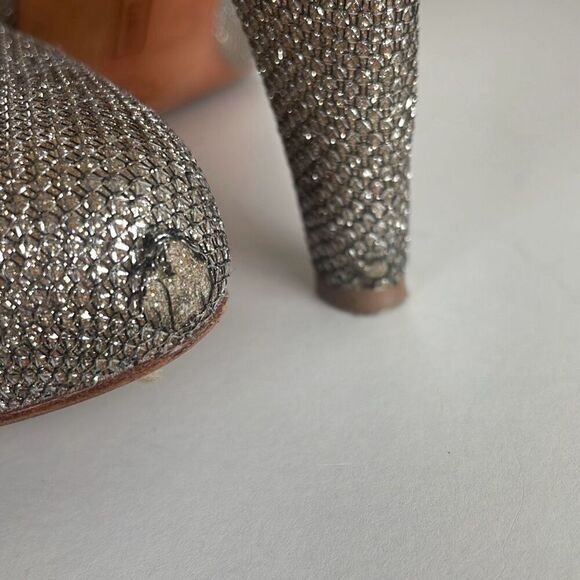 Vince Camuto Kadri Silver Sparkle Fabric Pumps Heels 8.5 - Picture 10 of 13